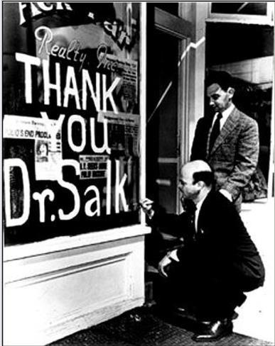 American virologist Jonas Salk announced the development of the world