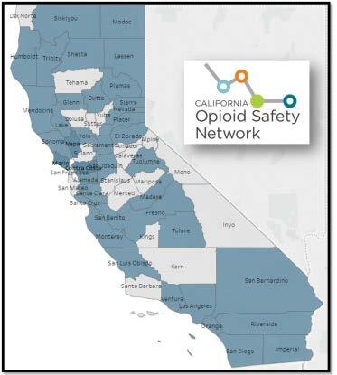 California Opioid Safety Network Local leaders coming together to fight the epidemic, connected across the state Leaders: medical societies, county leaders, public health, hospitals, and others.