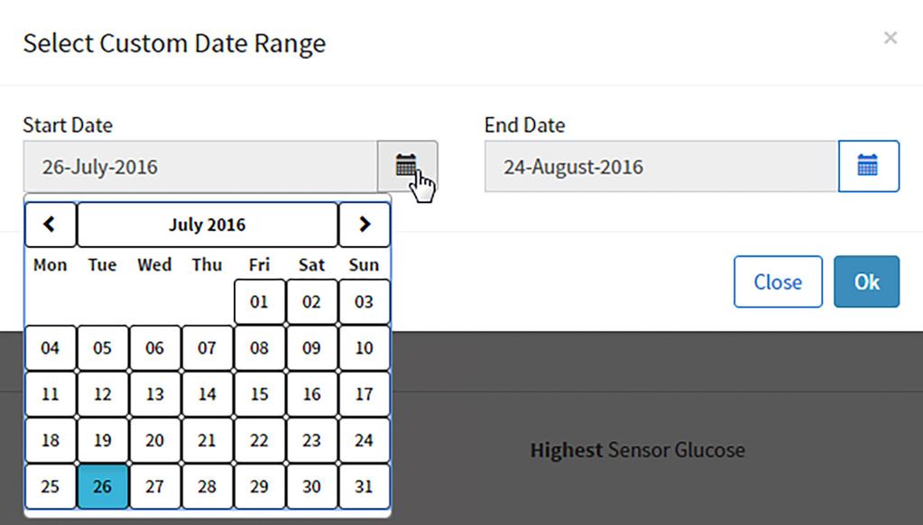 2 Setting Date Range At the top of the Dashboard, you will find your options for predefined date range, as well as the option to set your own custom date range.