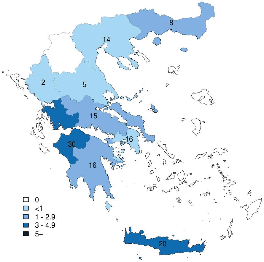 of Greek nationality (12 cases from the non-minority general population and one from the Roma community).