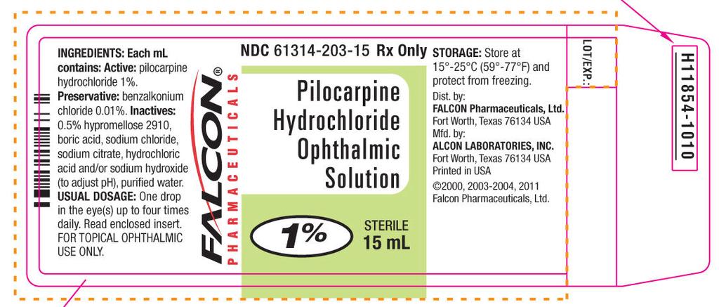 PILOCARPINE HYDROCHLORIDE pilocarpine hydrochloride solution Product Information Product T ype HUMAN PRESCRIPTION DRUG LABEL Ite m Code (Source ) NDC:6 1314-20 3 Route of Administration OPHTHALMIC
