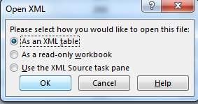 From Other sources > From XML Data Import Upon clicking Open, the data will automatically populate the Excel Spreadsheet with appropriate headings.