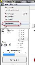 Exporting the whole session Click Menu-File and Export session to export the full session of the averaged data seen on screen.