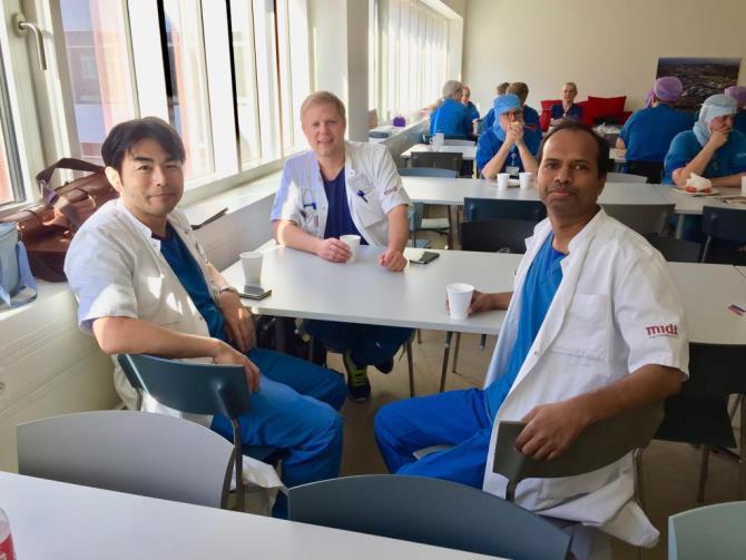 during my absence in Japan. Picture with spine team (from left: Dr Heishing, Dr Simon, me, Dr.