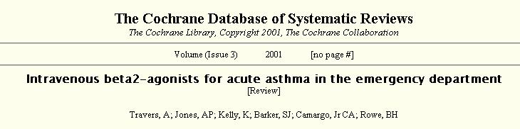 Critical exacerbations - Salbutamol IV Conclusions There is no evidence to support the use of IV beta2-agonists in patients with severe acute asthma. These drugs should be given by inhalation.