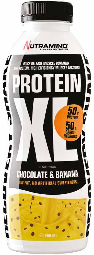 Protein XL Shake provides 50 g of high quality milk protein to support muscle growth after training.