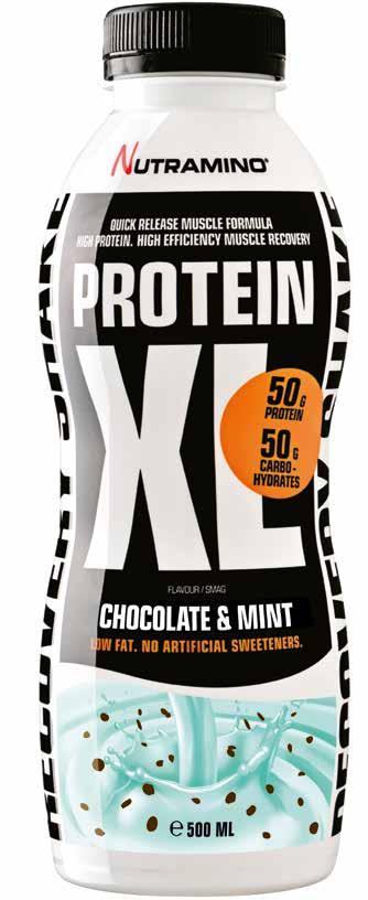 Protein XL Shake provides 50 g of high quality milk protein to support muscle growth after training.