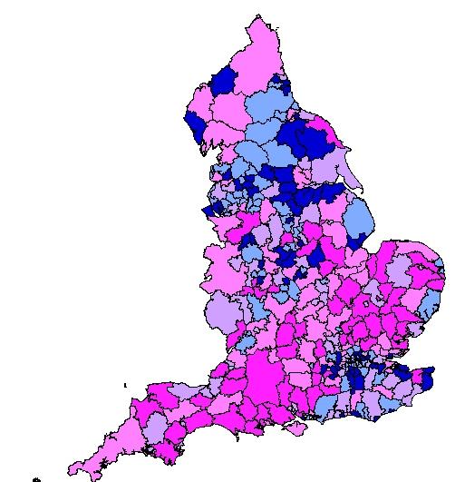 Geographical variation Proportion of new