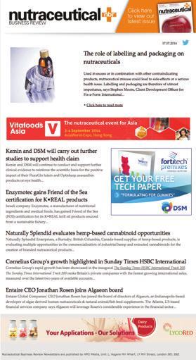 nutraceutical NEWSLETTERS NBR weekly newsletters for the latest business news, product news, reviews, updates, articles and interviews.