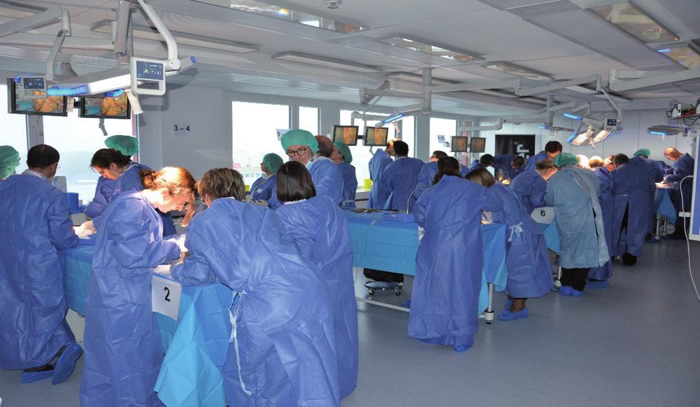 We are offering three completely equipped operation theatres including anatomical specimen to be used by MedTech-companies and medical associations for advanced practical training courses.
