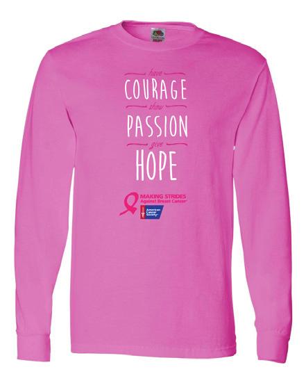 long-sleeve T-shirt. Thank you for helping us save lives from breast cancer. Visit makingstrideswalk.