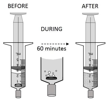 Step 3. Replace the plunger (See Figure B). B Step 4. Draw up 2.6 ml of room temperature water into the oral syringe.