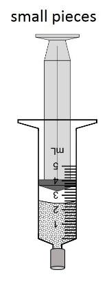 Step 7. Check the oral syringe to see if the NITYR tablet has broken apart into very small pieces and the pieces are evenly spread through the water (suspension) (See Figure F).