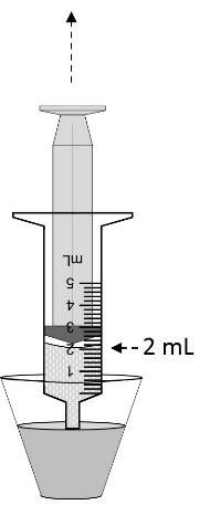 Step 11. Draw up 2 ml of water into the oral syringe (See Figure J). J Step 12. Replace the cap on the oral syringe.