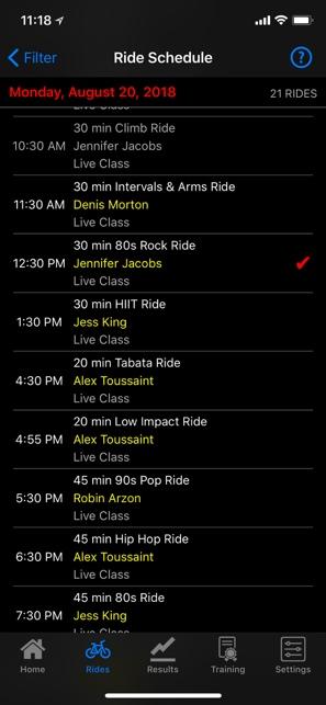 Ride Schedule Paid Feature The Ride Schedule Feature will allow you to have access to the Peloton Live Class listing directly in the mpaceline App.