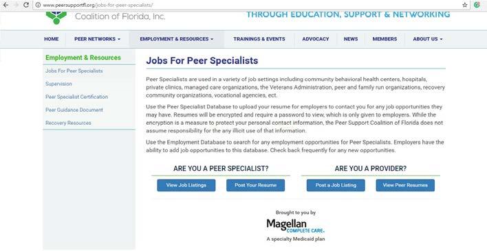 How Do We Advance Peer Support in Florida? PSCFL advances peer support in Florida through: 1.
