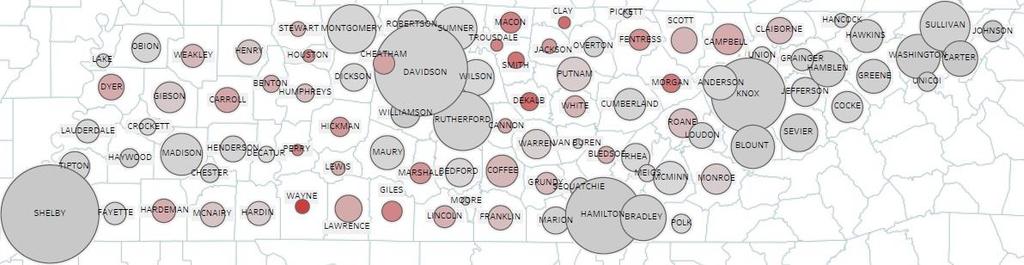 TennCare Opioid Claims Rate by County January 2018 June 2018 Opioid Claims Rate (per 1,000 members) Total Opioid