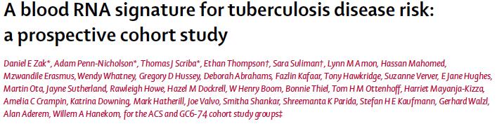 Incipient TB Other Immune Correlates - Higher IGRA-conversion value greater risk of TB progression (in infants) CORTIS Trial Prospective clinical trial to evaluate