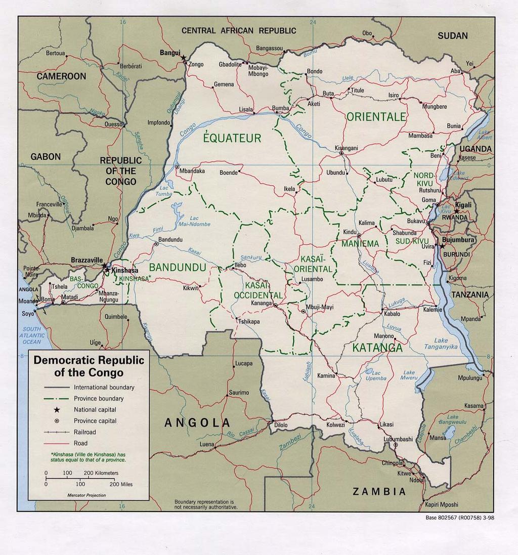 NEISU Rates of HIV in pregnant women, 2004, DRC MBANDAKA 4.5% 5.2% KARAWA KISANGANI 6.6% BUNIA 6.7% 3.2% GOMA KINSHASA VANGA 3.8% 2.5% 5.7% 6.