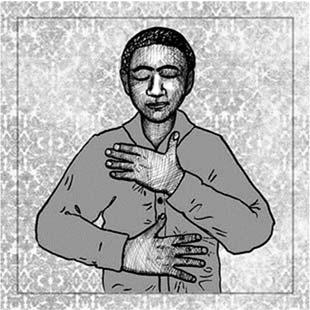 Heart Hold Feeling anxious? Place your right hand over your heart so that the heel of your hand is at your heart and your fingertips are at your collarbone.