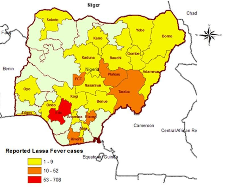 8. Lassa Fever in Nigeria At the beginning of 2012, WHO was notified by The Federal Ministry of Health of an outbreak of Lassa fever.