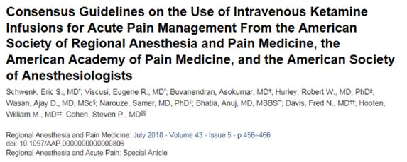 Regional Anesthesia and Pain Medicine. 2018; 42(5):456-466.