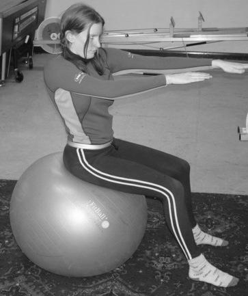 Trunk Rotation or with paddle across shoulders Trunk Rotation Sit up on tail bones. Arms straight out in front.