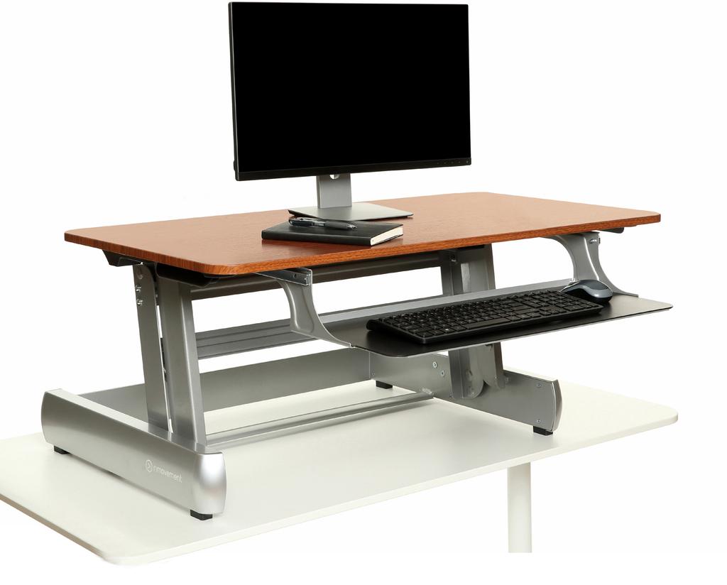 COLOR OPTIONS ELEVATE DESKTOP DT2 SPACIOUS WORK SURFACE The InMovement Elevate DeskTop DT2 offers a spacious workstation capable of accommodating a second monitor.