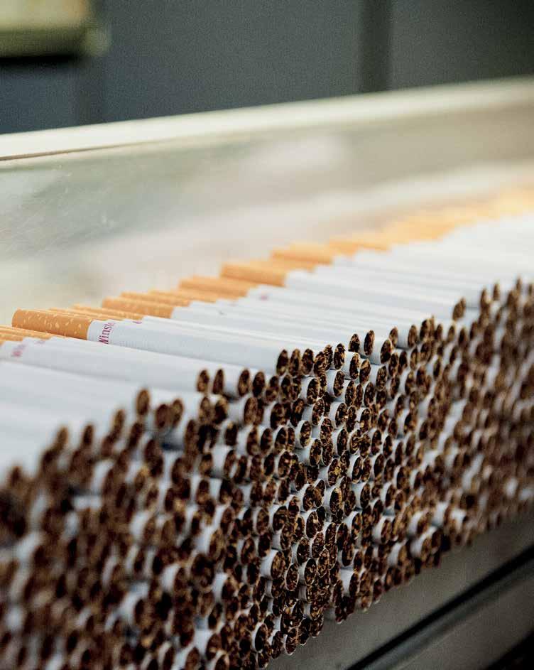 Production 84 % Export Thanks to its excellent general business conditions and free-trade agreements, Switzerland is a world exporting leader. 84 % of our cigarette production goes abroad.