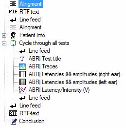 Creation of Exam Reports Table 3. Continued Element RTF-text Picture from file Table container Current date and time Element description ( ) The conditions can be compound with logical operations &&,.