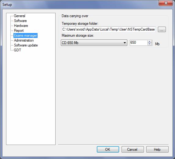 Program Settings Copy reports to folder. If the check box is checked, the exam reports are copied simultaneously to the selected folder of a hard disk when the examination is being saved. Font.