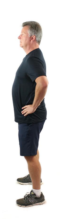 Start standing with knees slightly bent, feet shoulder-width apart. 2.