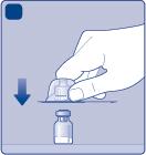 Do not take the vial adapter out of the protective cap with your fingers.