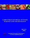 CARPATHIAN JOURNAL OF FOOD SCIENCE AND TECHNOLOGY journal homepage: http://chimie-biologie.ubm.ro/carpathian_journal/index.