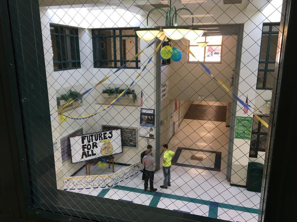 Preparing for FFA Week ~ Atrium Decorating: Thanks to everyone who stayed after school on