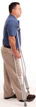 Walking with Crutches Once your balance improves, you may begin using crutches or a cane instead of a walker. Crutches and canes can help you walk with an even stride.