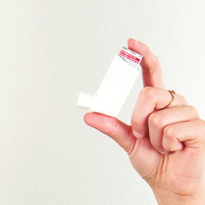 Shake inhaler Breathe out, press down ONCE and complete slow deep breath in.