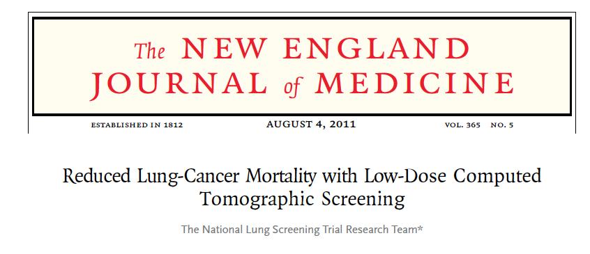 Decreases Mortality Minimal Harm Early Trials of Lung Cancer Screening Six large chest x- ray trials conducted between 1970-2000s No reduction in lung cancer mortality Trial of sputum cytology and