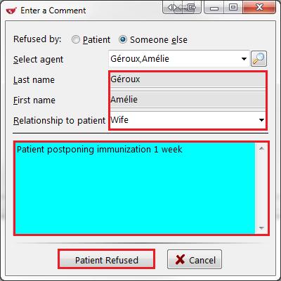 The selected patient s name will populate in the Last name and First name fields. Select a Relationship to patient.
