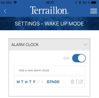 HOMNI EXCLUSIVE FEATURES SET UP WAKE UP MODE 1. Tap the «Next alarm» banner to access alarm(s) settings.