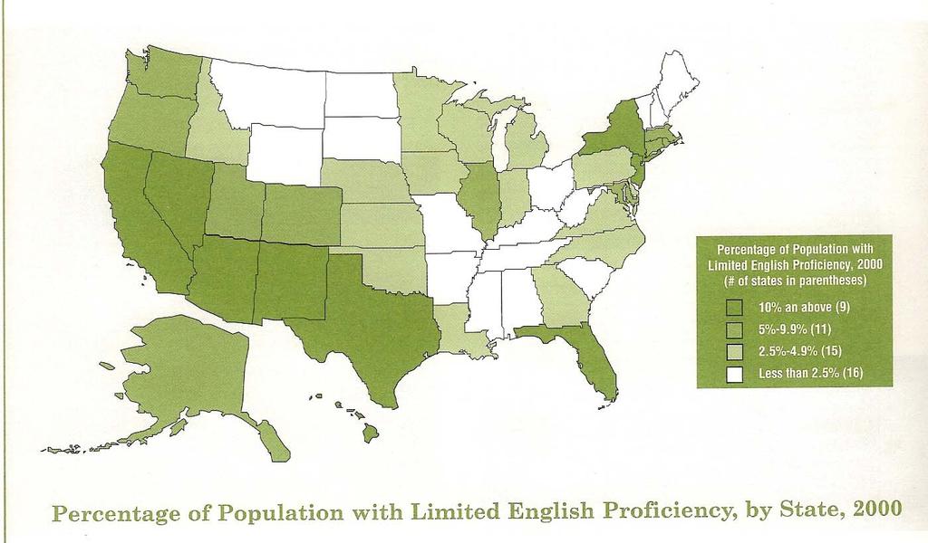 LEP populations, 2000 From Language Services