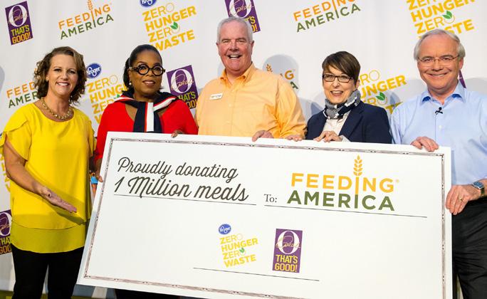 In support of Kroger s Zero Hunger Zero Waste anniversary, Oprah Winfrey helped pack 2,000 meals at Freestore Foodbank and Winfrey s food line O, That s Good!