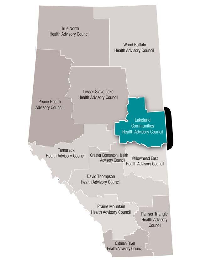 Albertans are represented by 12 Health Advisory Councils.
