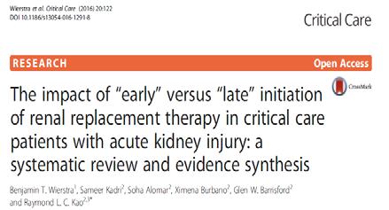 threatening complications Undefined time to initiate RRT Kidney Disease: Improving Global Outcomes (KDIGO). Available at http://kdigo.