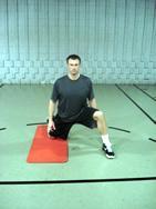 Try and lower your torso towards your front foot Angled Lunge Stretch Follow the exact same guidelines as the forward lunge except place your front leg a