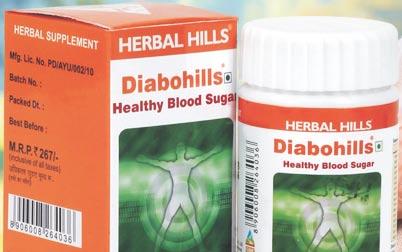Diabohills is the well researched combination of key antidiabetic herbs & herbs which promotes lipid & glucose metabolism.