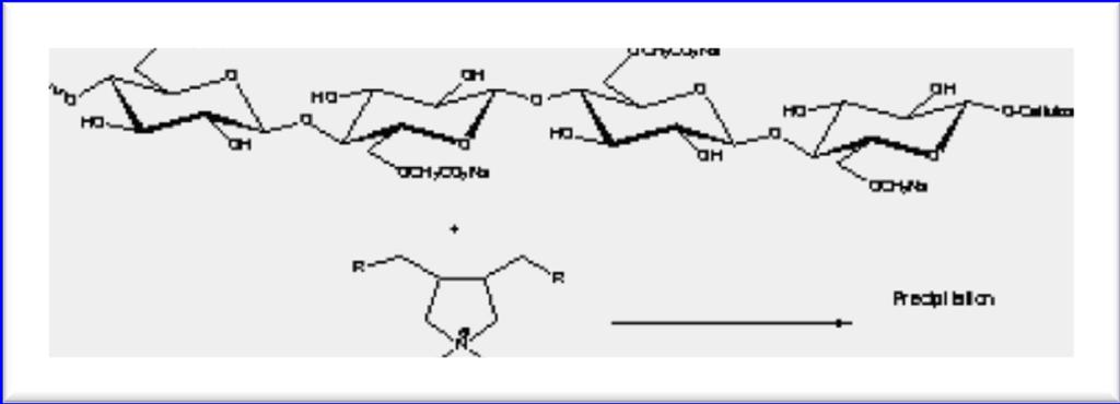 CMC and CMS Precipitation CMC is anionically charged water-soluble polymer.