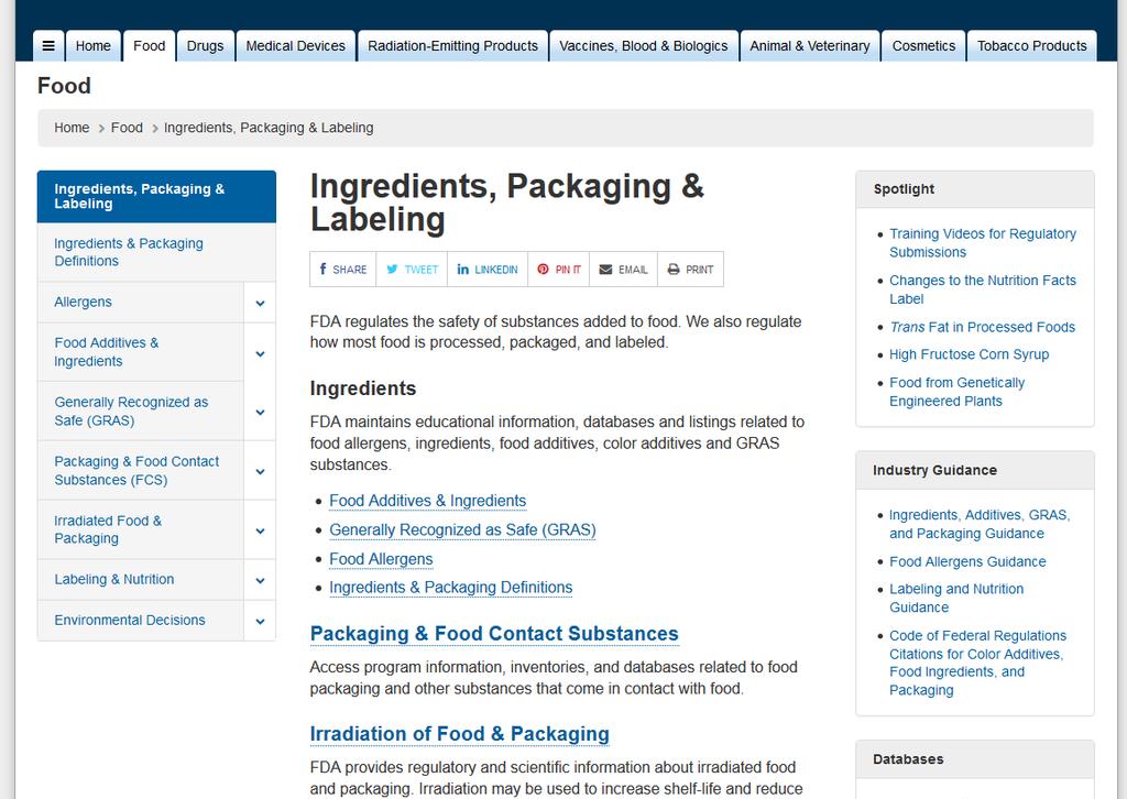 fda.gov/food/ingredientspackaginglabeling/