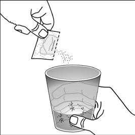 Step 4. Empty the contents of the packet into the small drinking cup (see Figure J).