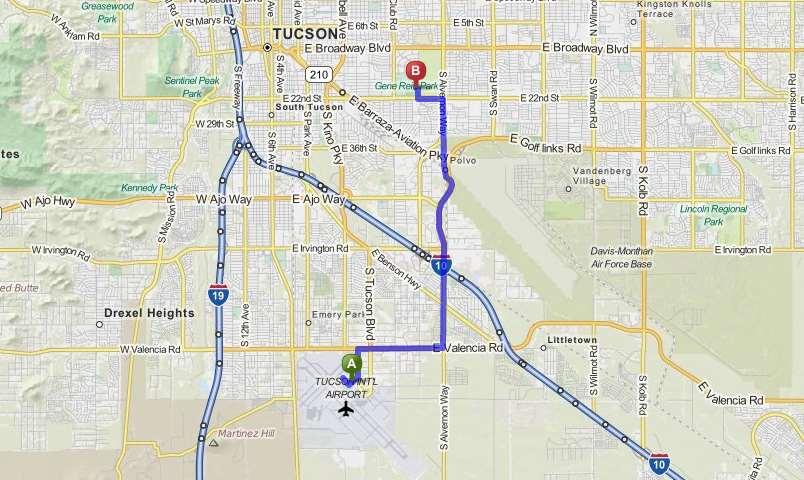 From West: 1. Take I-10 E toward Globe/Tucson 2. Take EXIT 258 toward Congress St/Broadway 3. Stay straight to go onto N Freeway 4. Turn LEFT onto W Congress St 5.
